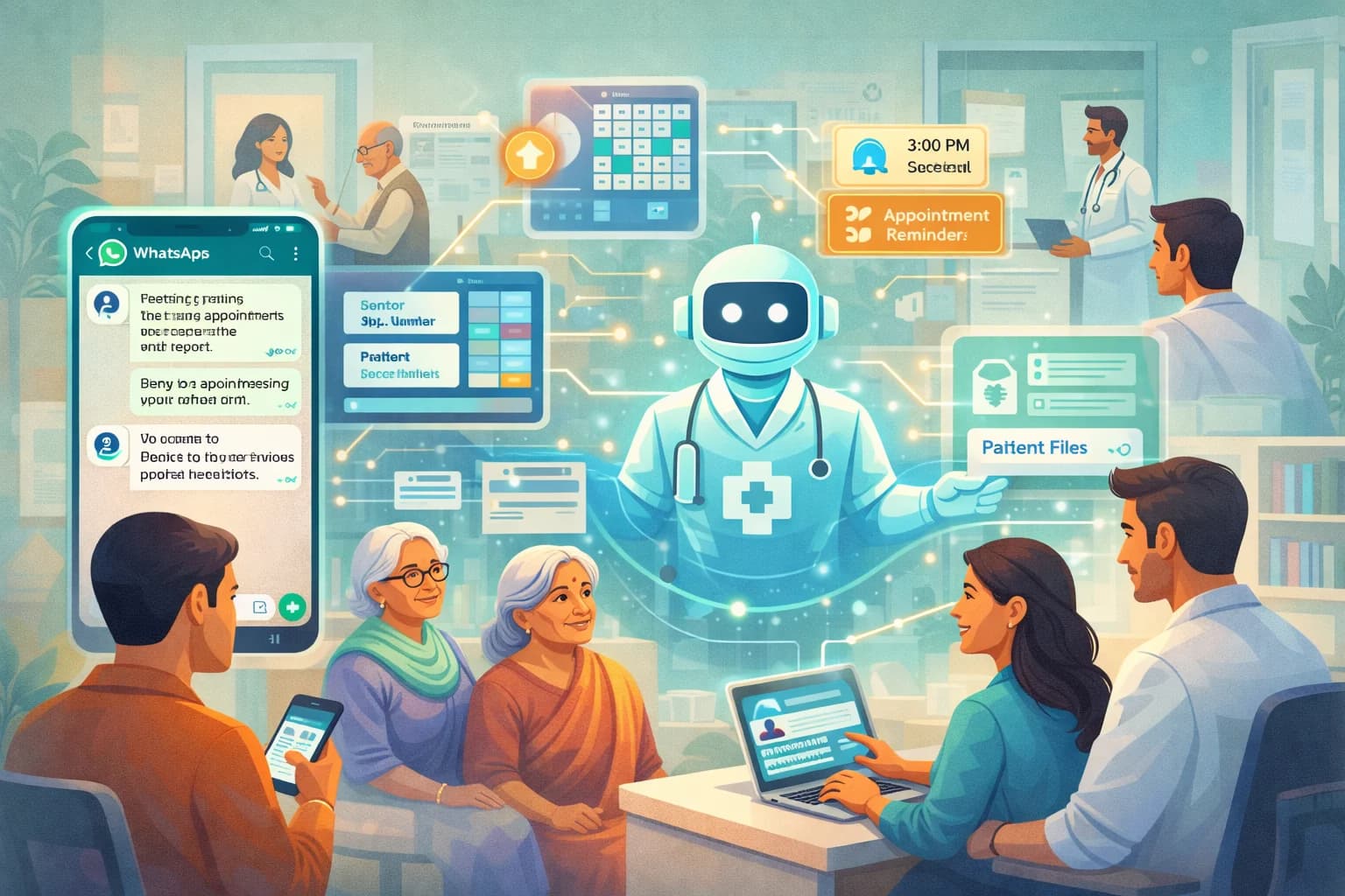 Healthcare AI agent for Indian clinics – smart scheduling, patient records, symptom triage, prescription management, follow-up care, and billing automation