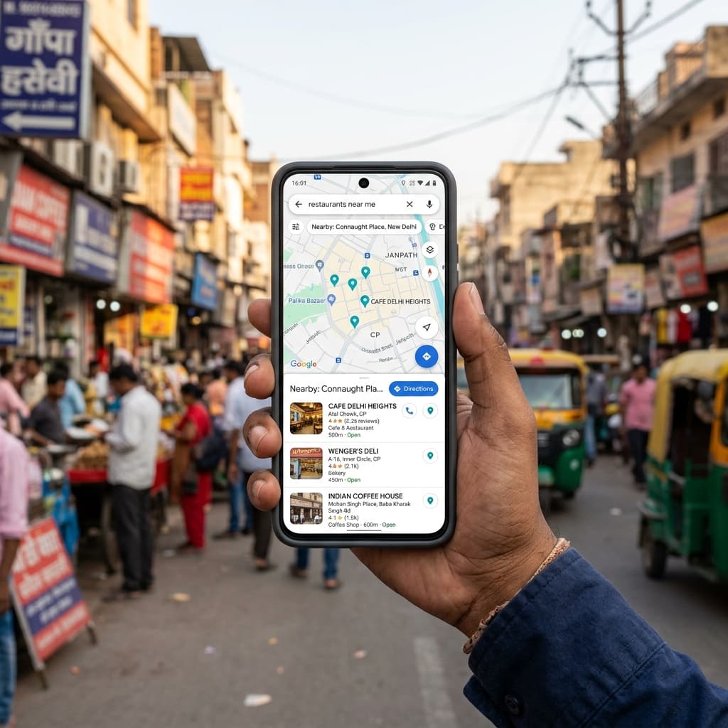 Local SEO and near me searches India — business appearing in Google Maps local 3-pack