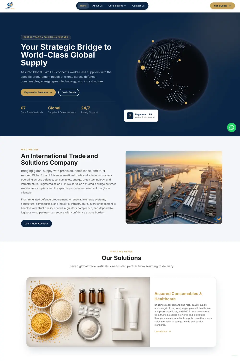 Assured Global Exim LLP - Business Website | Freelancer Abhi Portfolio