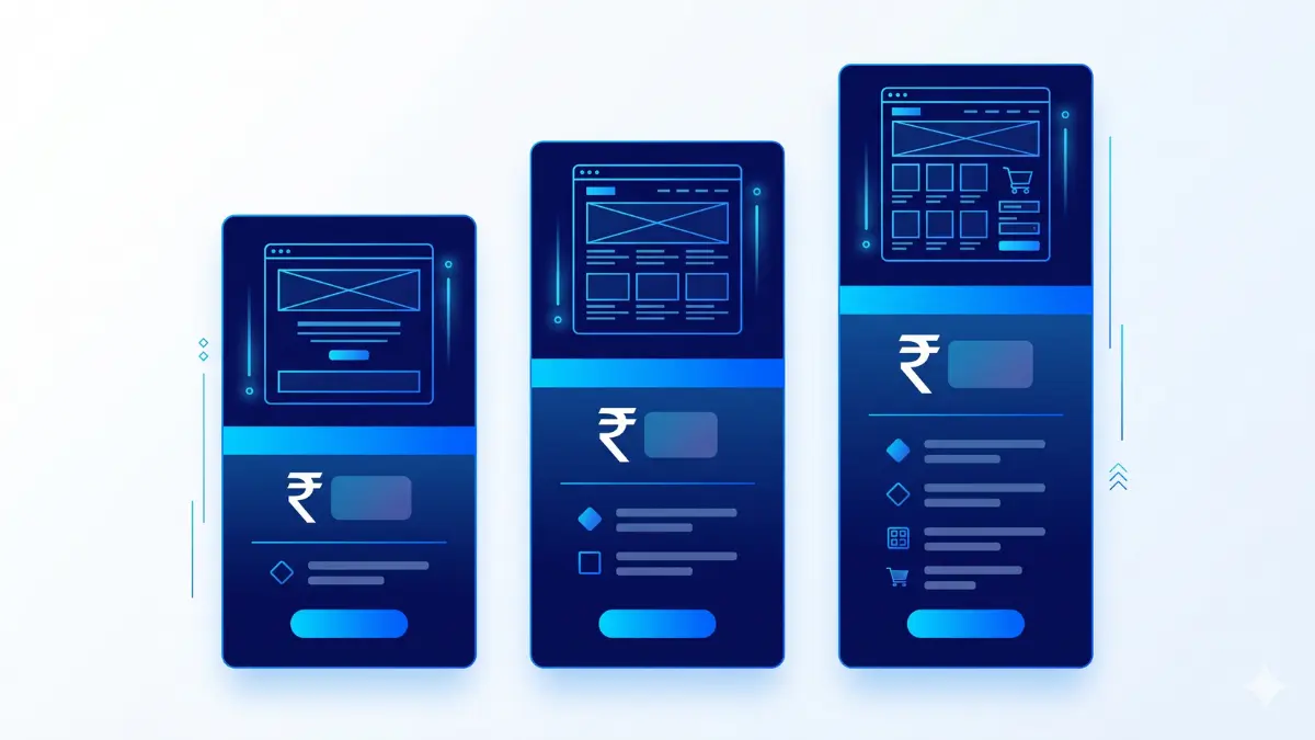 Website pricing tiers in Delhi NCR 2026 — starter, custom Next.js and e-commerce price ranges compared