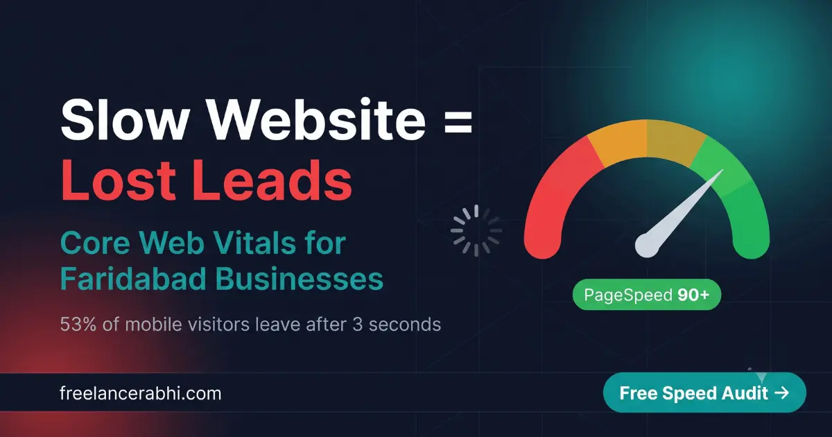 Core Web Vitals & Website Speed: Why Faridabad Businesses Lose Leads (2026)